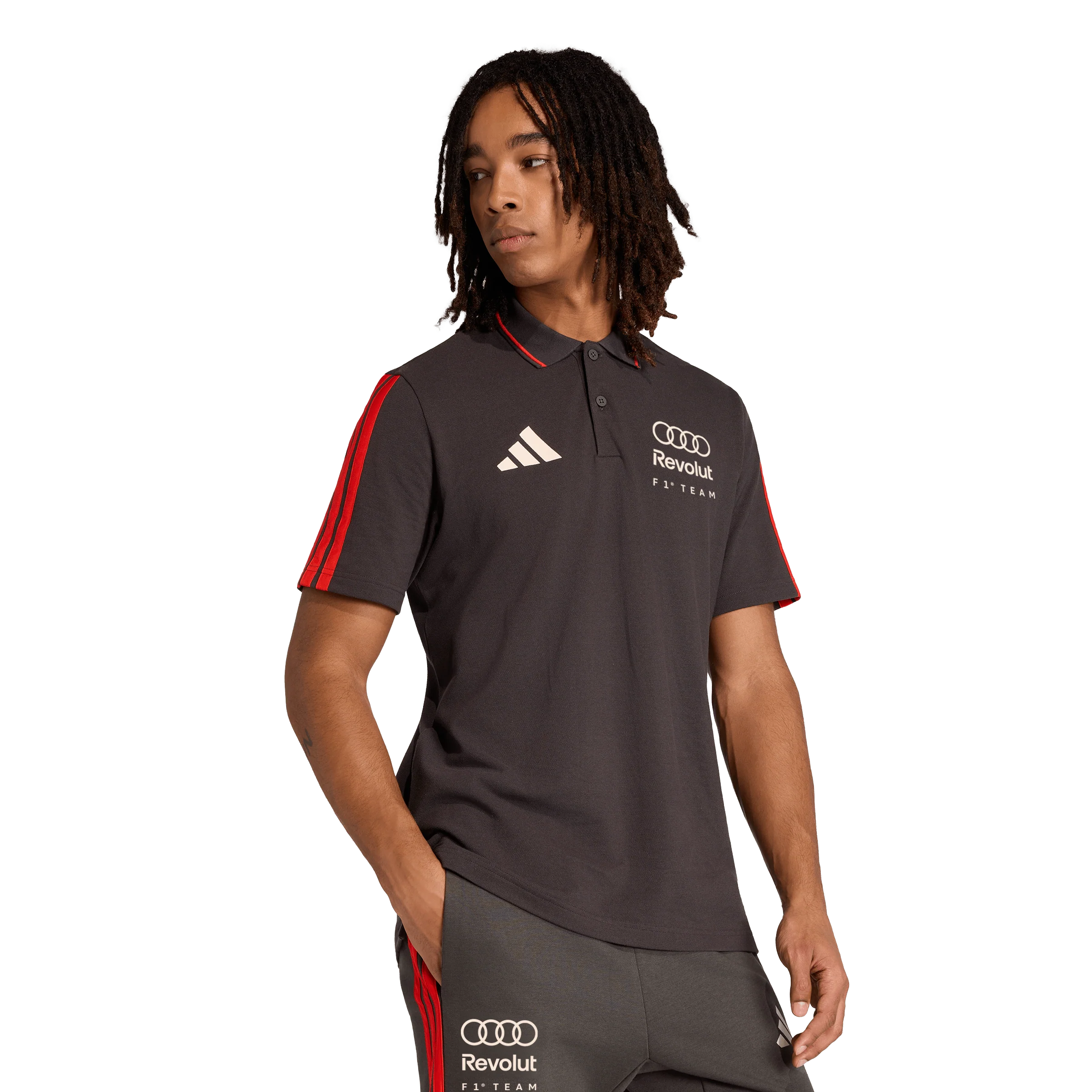 + Audi Revolut F1 Team DNA Polo Shirt 'Utility Black' - Image 4