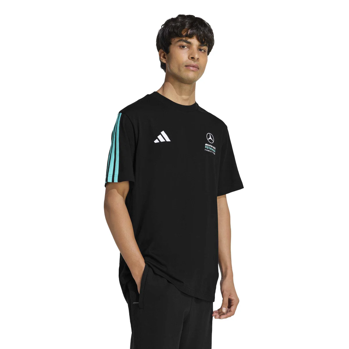 + Mercedes AMG Petronas F1 Team DNA Tee 'Black Semi Mint Rush' - Image 2