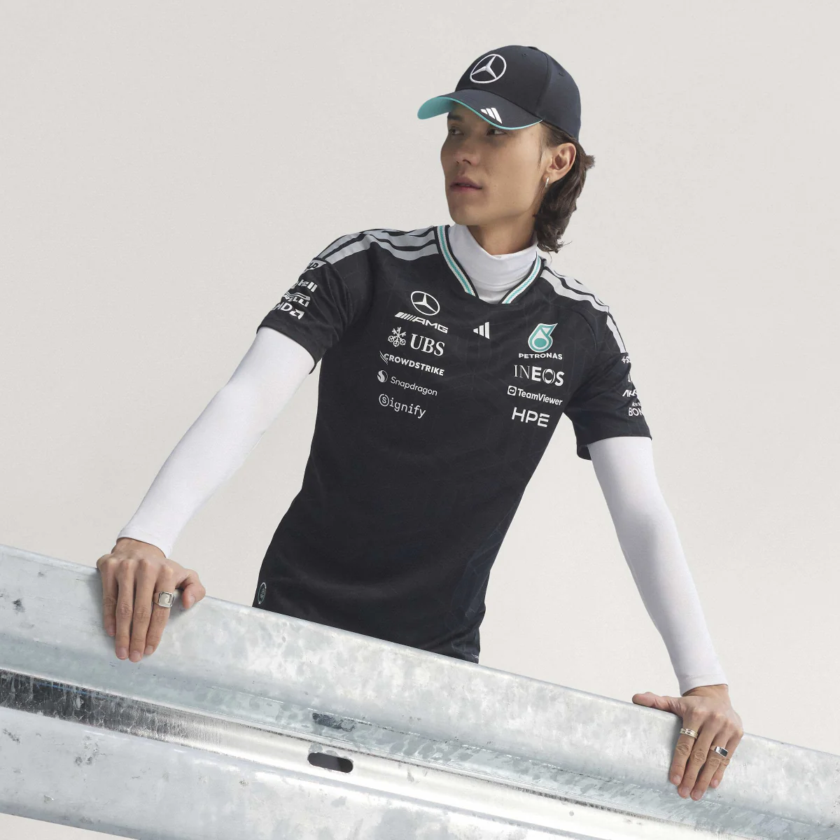 + Mercedes AMG Petronas F1 Team Driver Jersey Authentic 'Black' - Image 12
