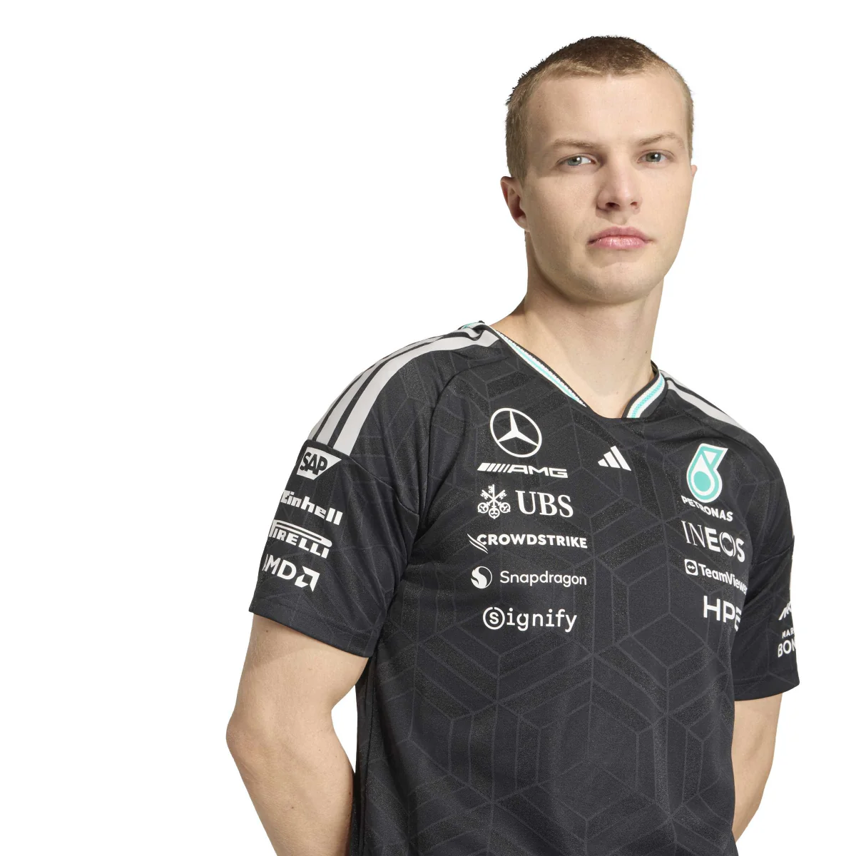 + Mercedes AMG Petronas F1 Team Driver Jersey Authentic 'Black' - Image 6