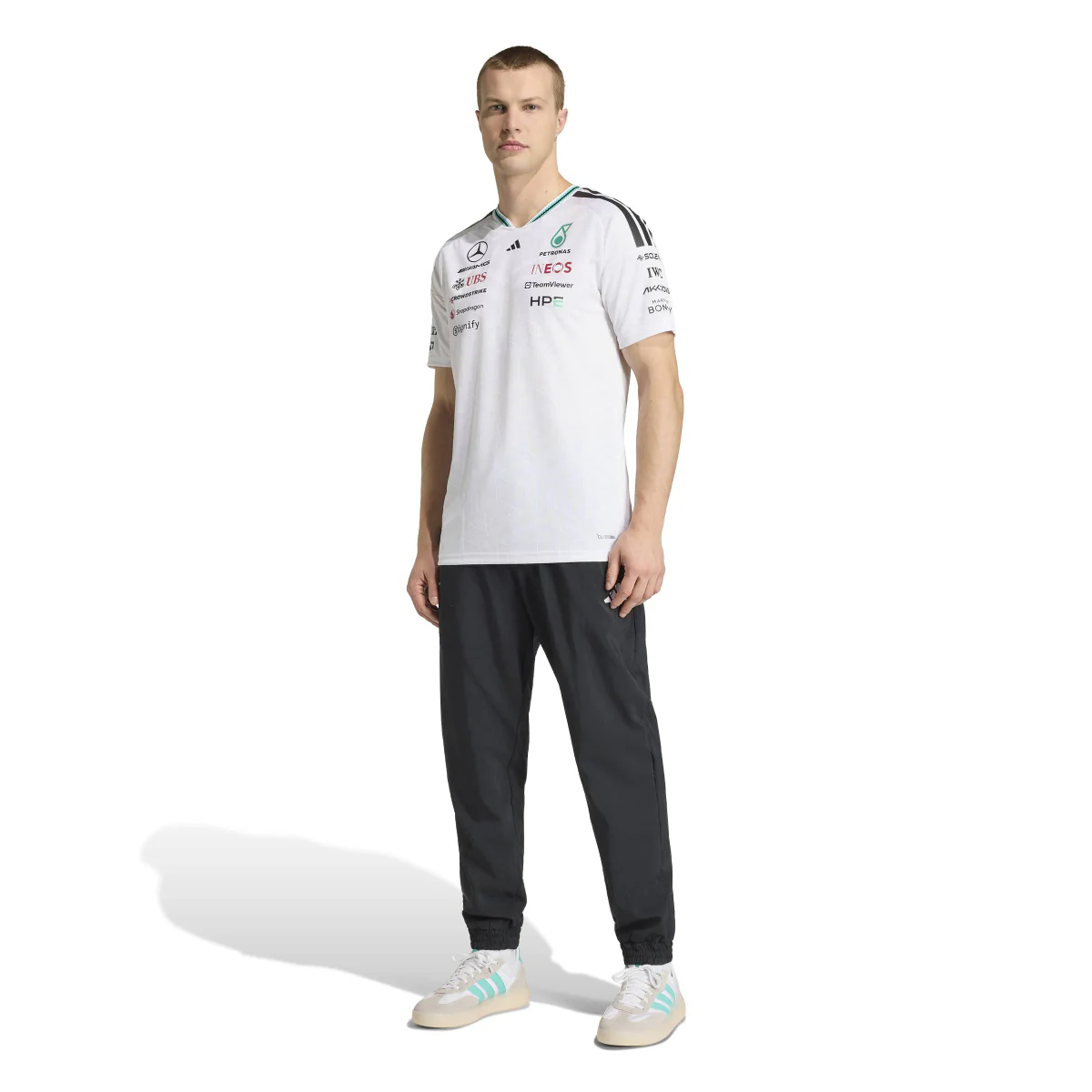 + Mercedes AMG Petronas F1 Team Driver Jersey Authentic 'White' - Image 5