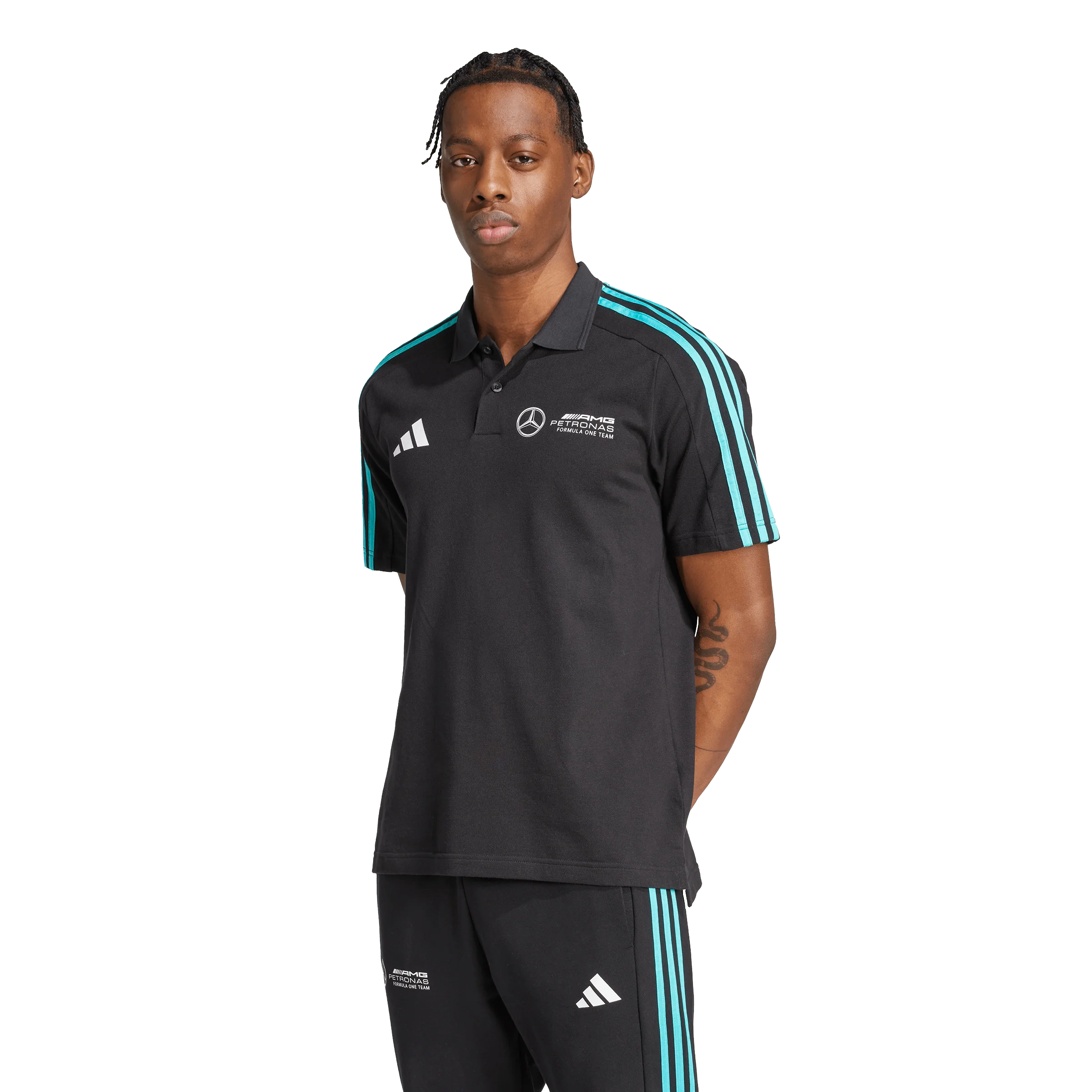 + Mercedes-AMG Petronas F1 Team DNA Polo 'Black White' - Image 2
