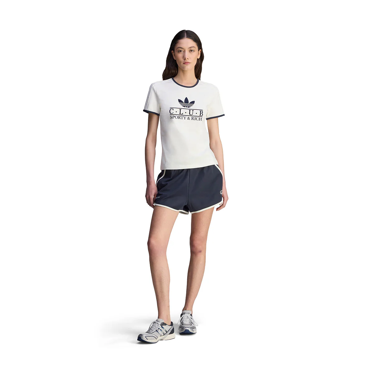 + Sporty & Rich Wmns Tee 'Core White Night Navy' - Image 4