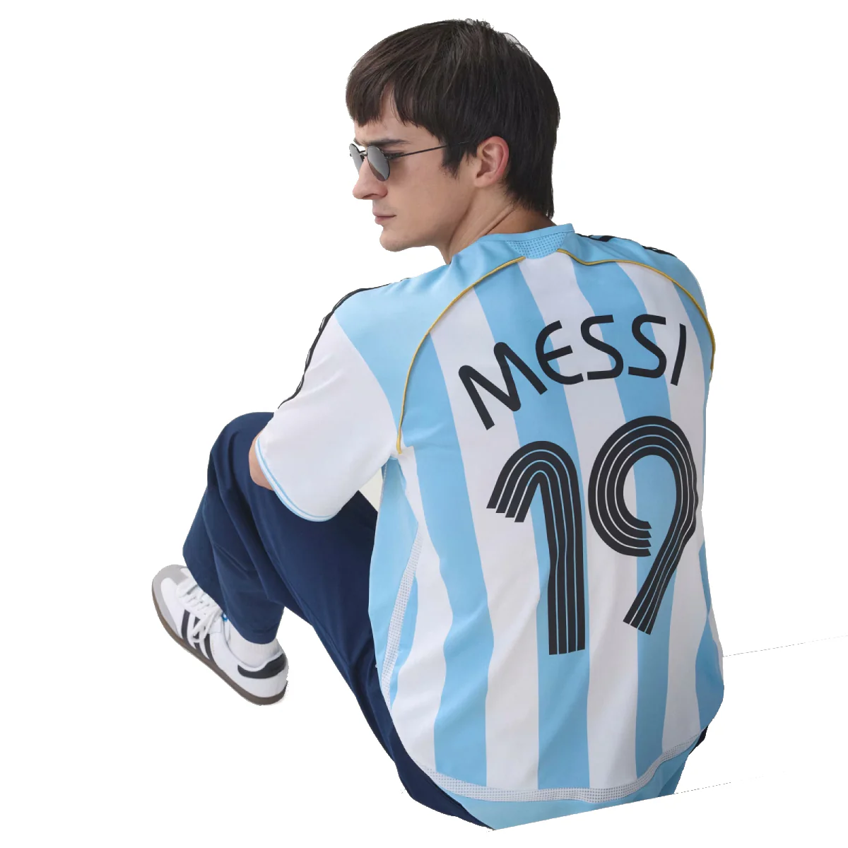 Argentina 2006 Messi Home Kit Tee 'White' - Image 7