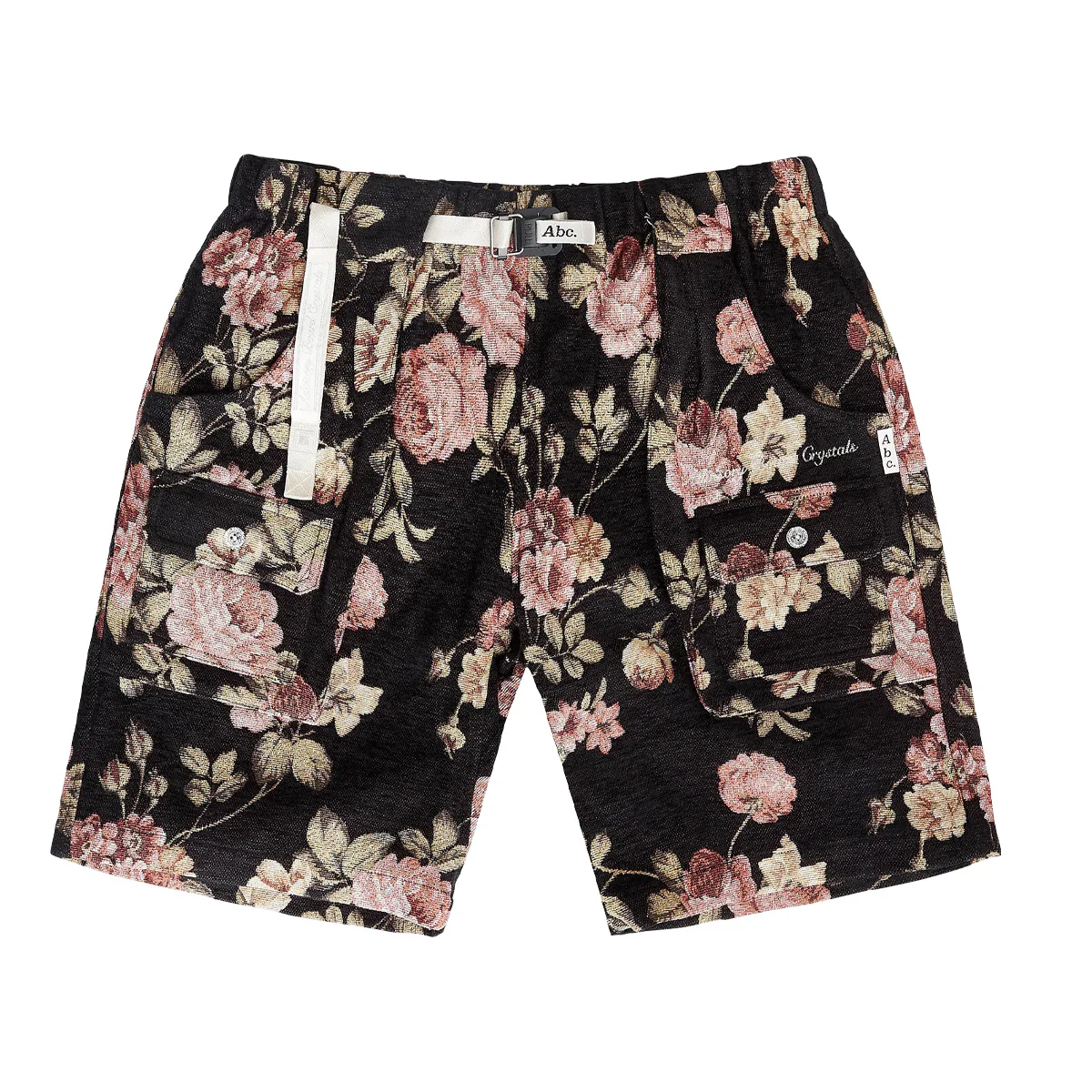 Floral Jacquard Waterproof Shorts 'Black'