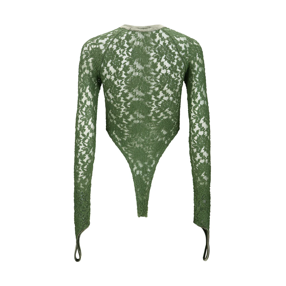 Rose Lace Bodysuit 'Khaki' - Image 3