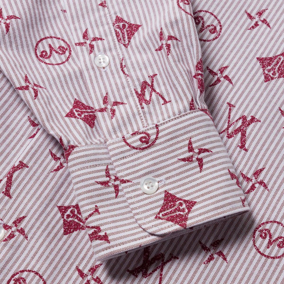 Monogram Oxford Stripe Shirt 'Brick' - Image 3