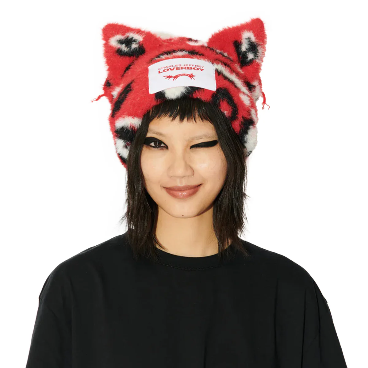 Fluffy Chunky Ears Beanie 'Red' - Image 3