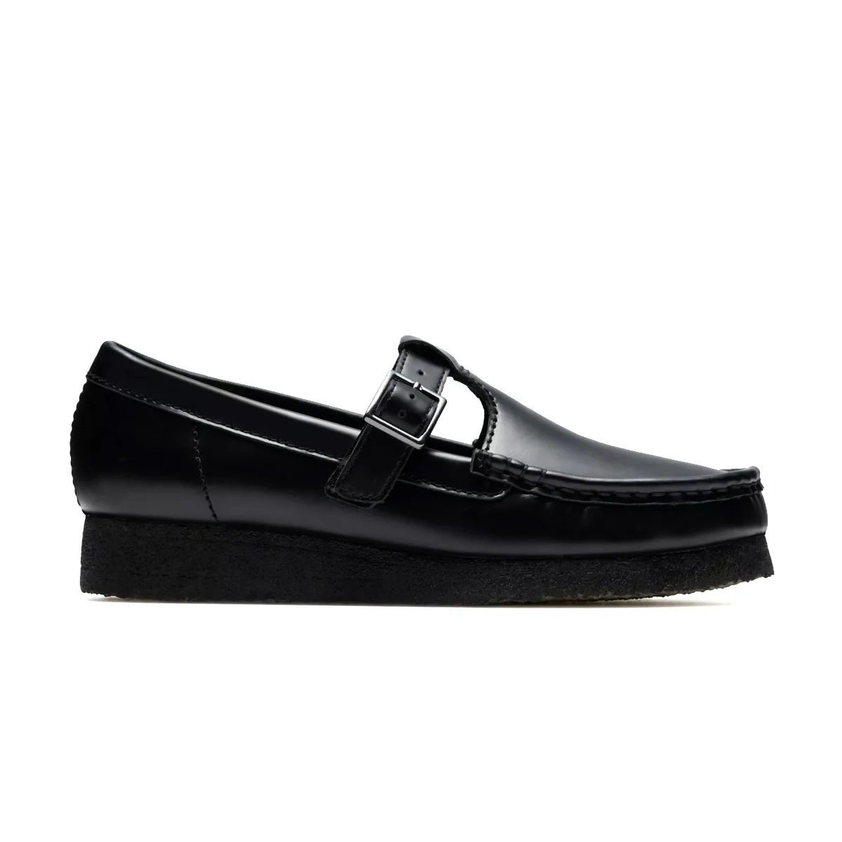 Wallabee T Bar 'Black Hi Shine Leather'