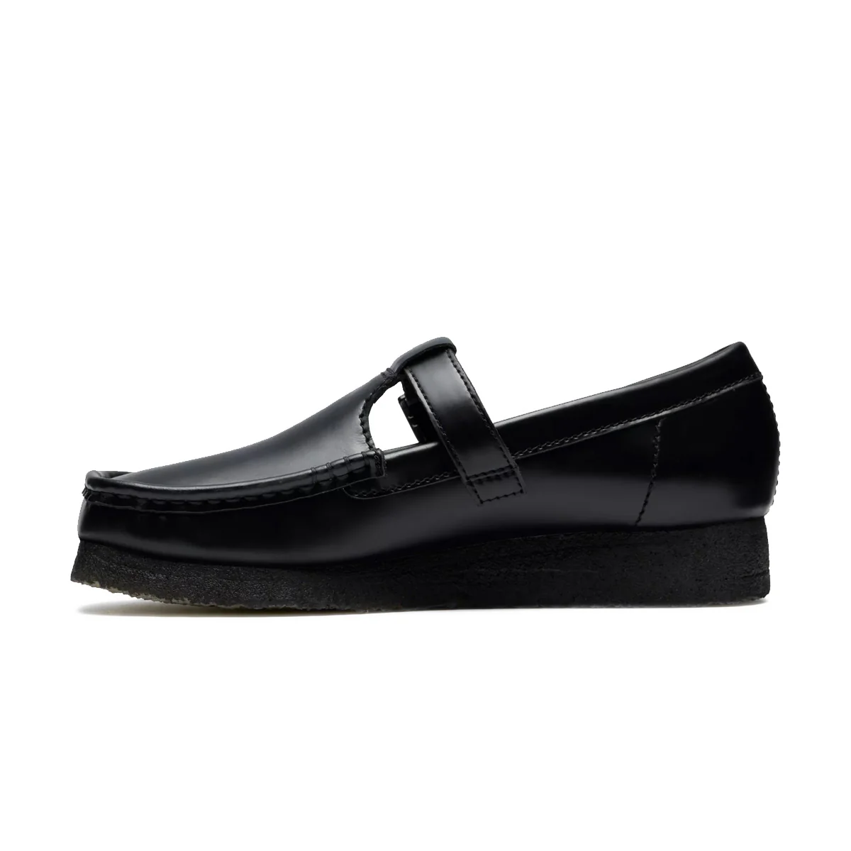 Wallabee T Bar 'Black Hi Shine Leather' - Image 3