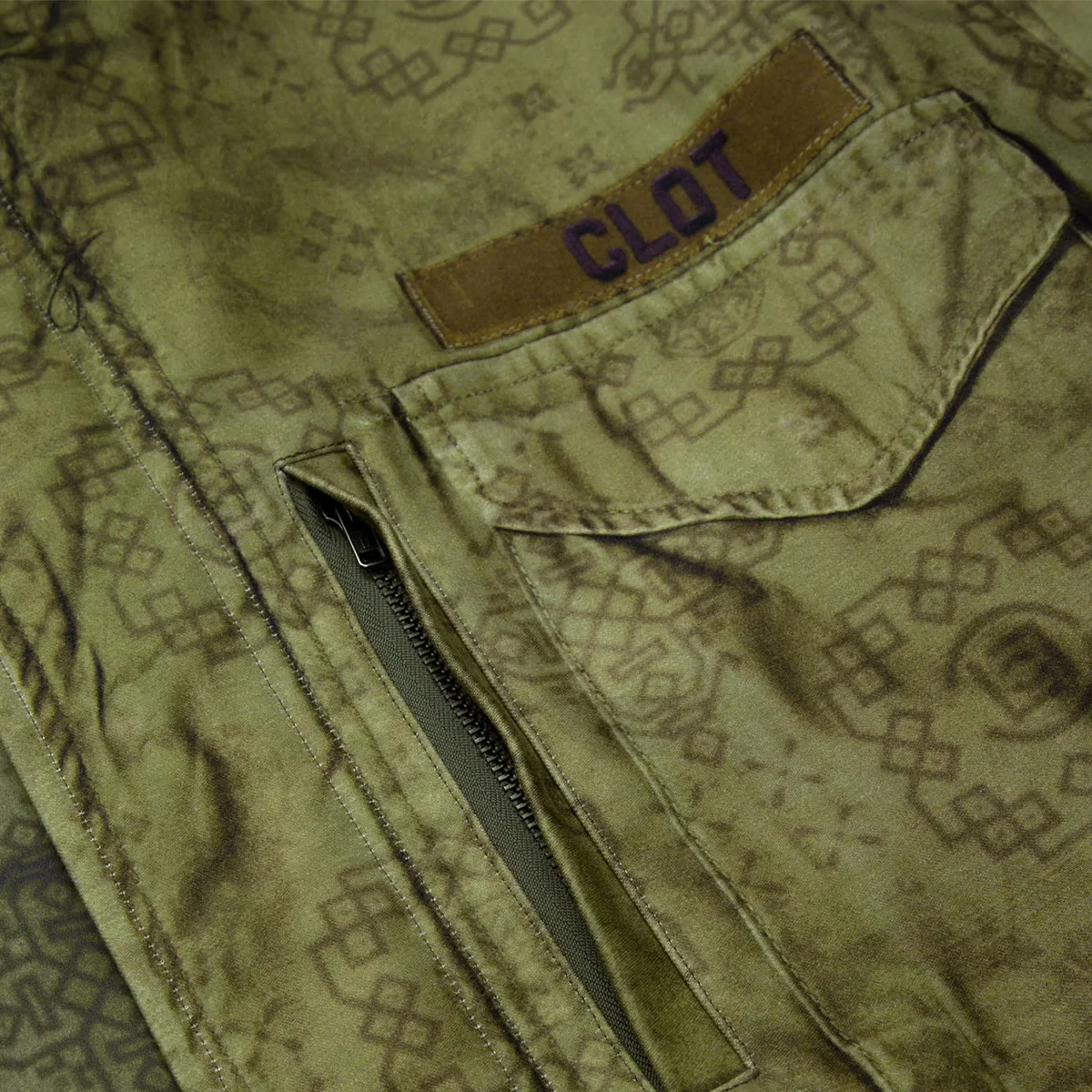 + TOLQ Printed M-65 Jacket 'Olive' - Image 9