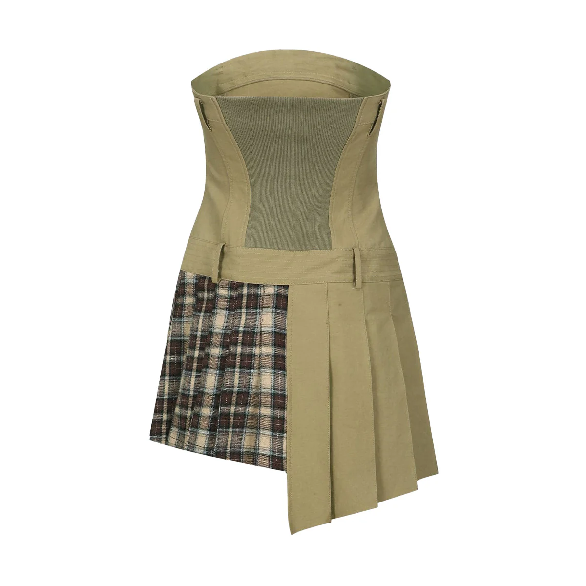 Double Pleats Trench Dress 'Khaki' - Image 4
