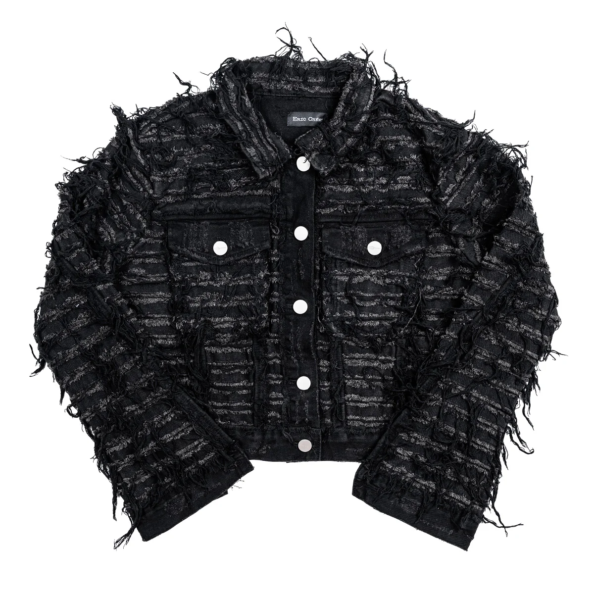 Destroyed Washed Denim Jacket 'Black'