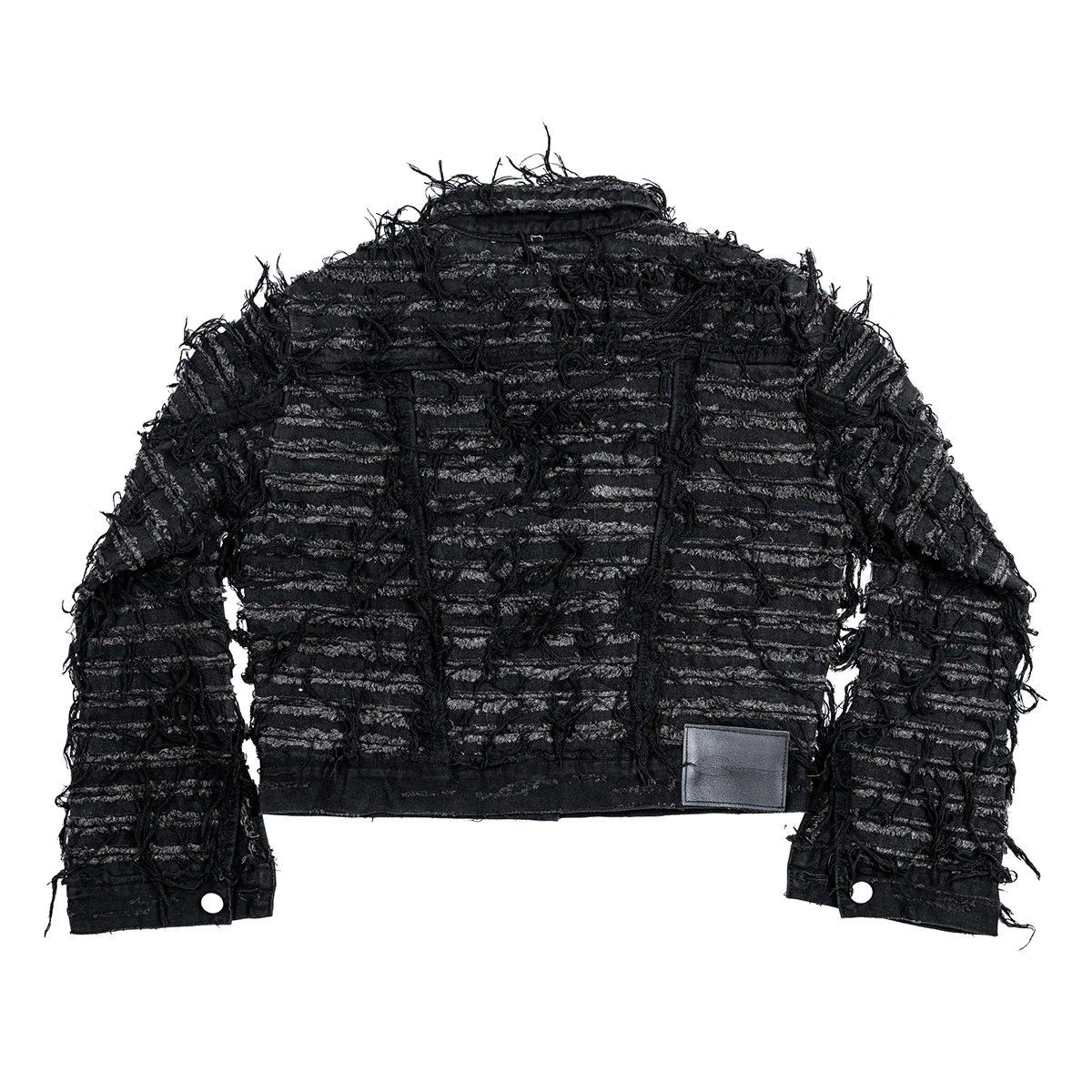 Destroyed Washed Denim Jacket 'Black' - Image 2