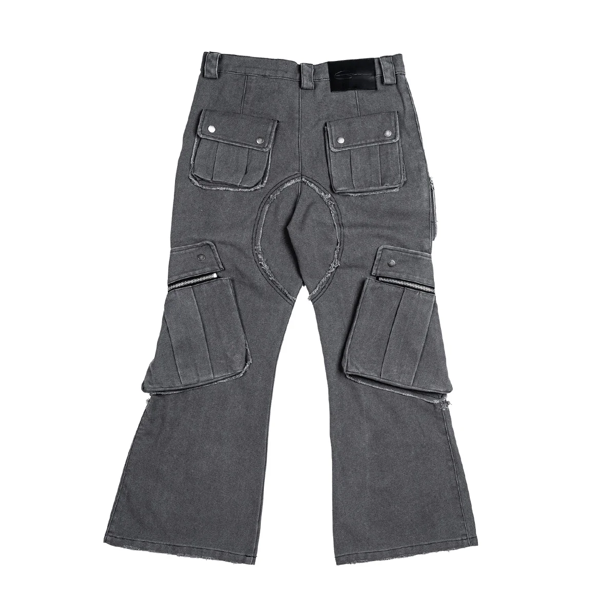 Washed Multipocket Cargo Pants 'Grey' - Image 2
