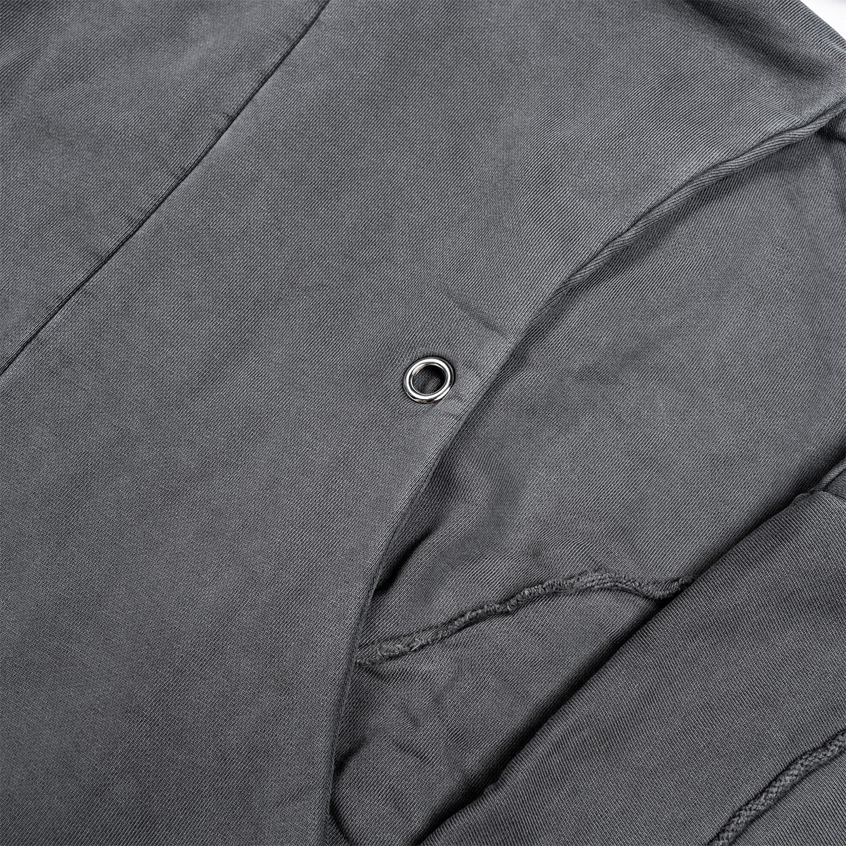 Wavy Washed Oversized Zip-Up Hoodie 'Grey' - Image 4