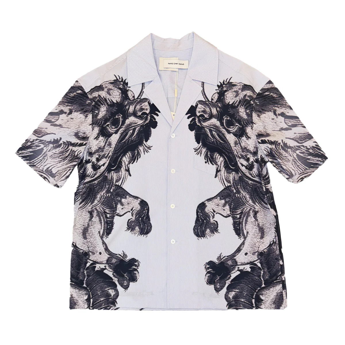 Creature Printed S/S Shirt 'Blue Print'