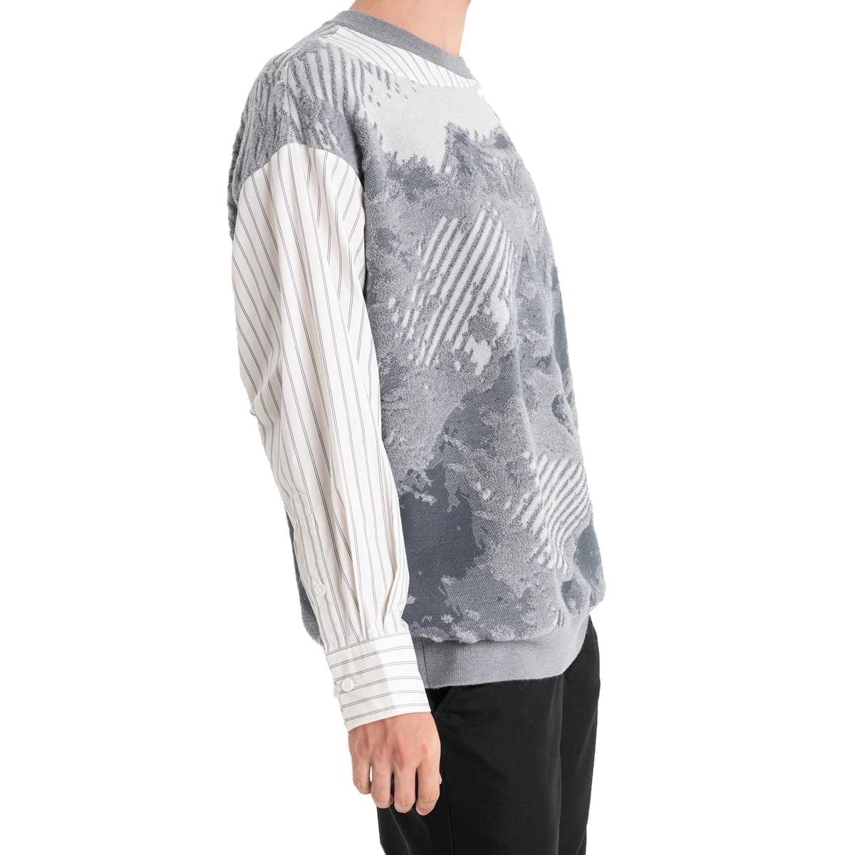 Landscape Painting Jacquard Jumper 'Grey' - Image 3