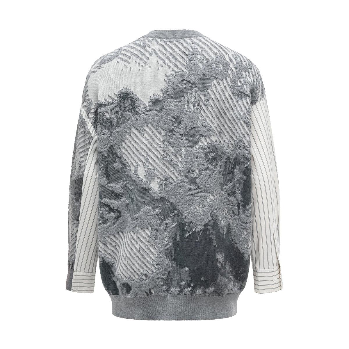 Landscape Painting Jacquard Jumper 'Grey' - Image 4