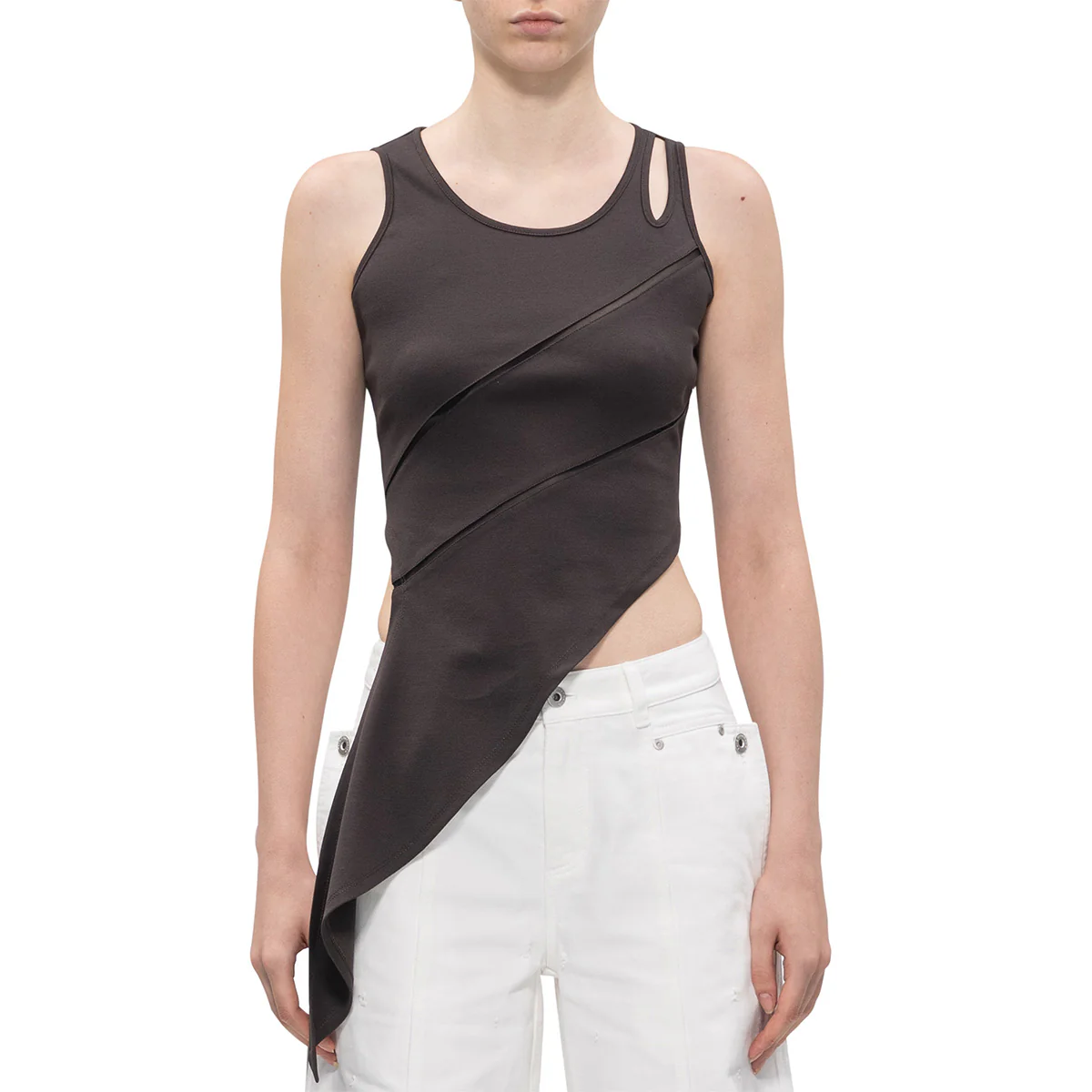 Patchwork Tank Top 'Dark Brown'