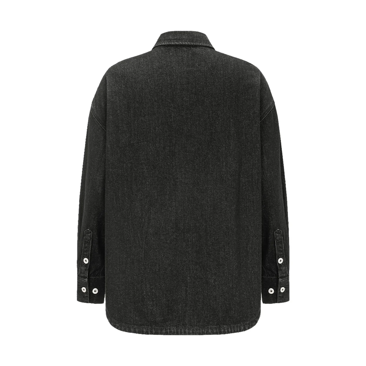 Raw Edge Patched Denim Jacket 'Black Grey' - Image 2