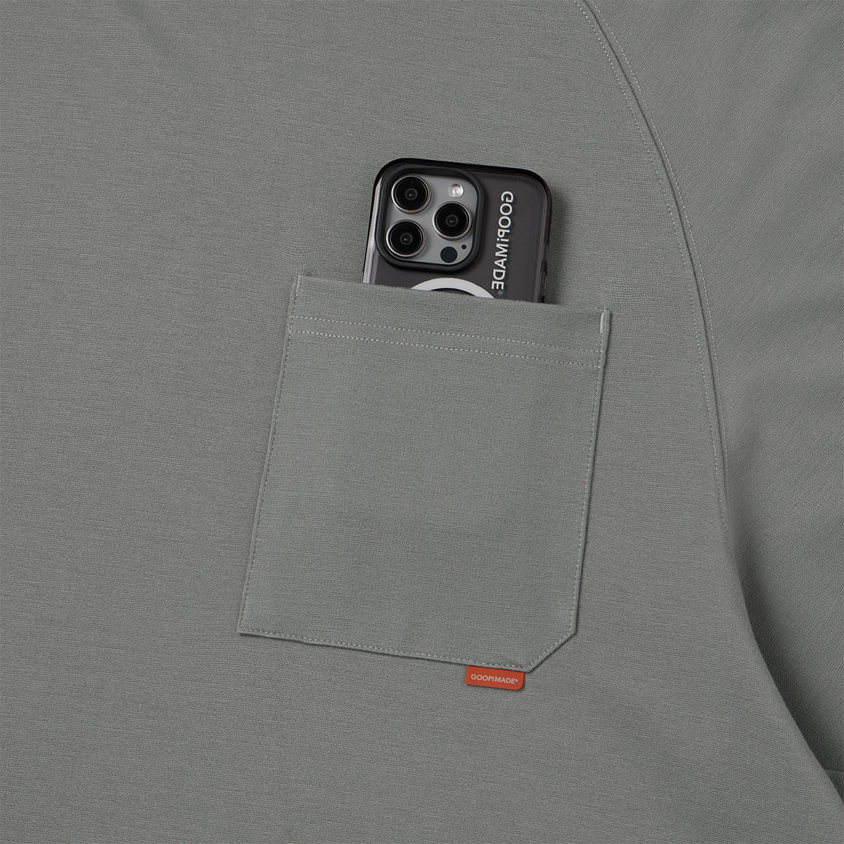 X-Model-01 New-Form Pocket Tee 'Dark Grey' - Image 4