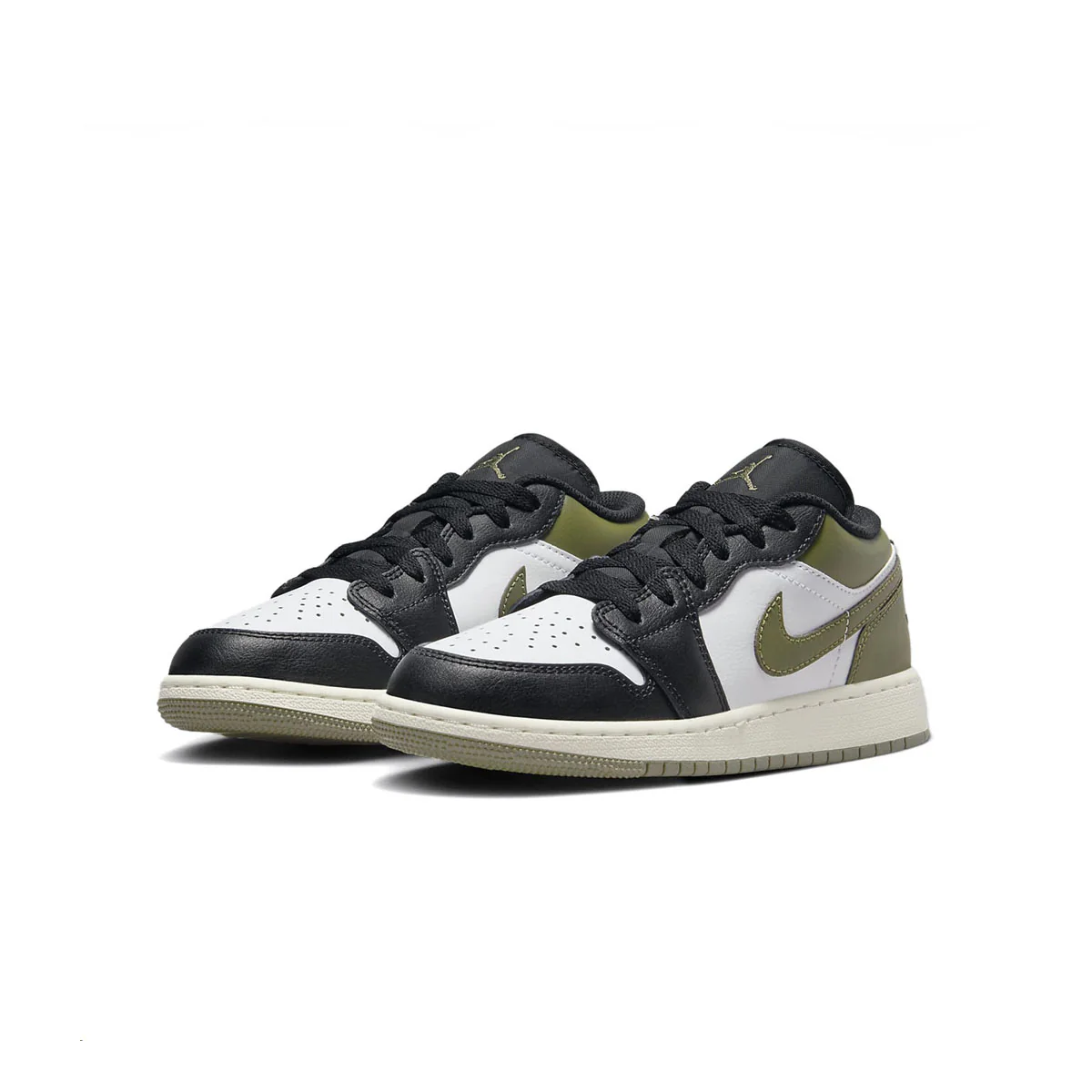 Kids Air Jordan 1 Low 'Black Toe Medium Olive' - Image 2