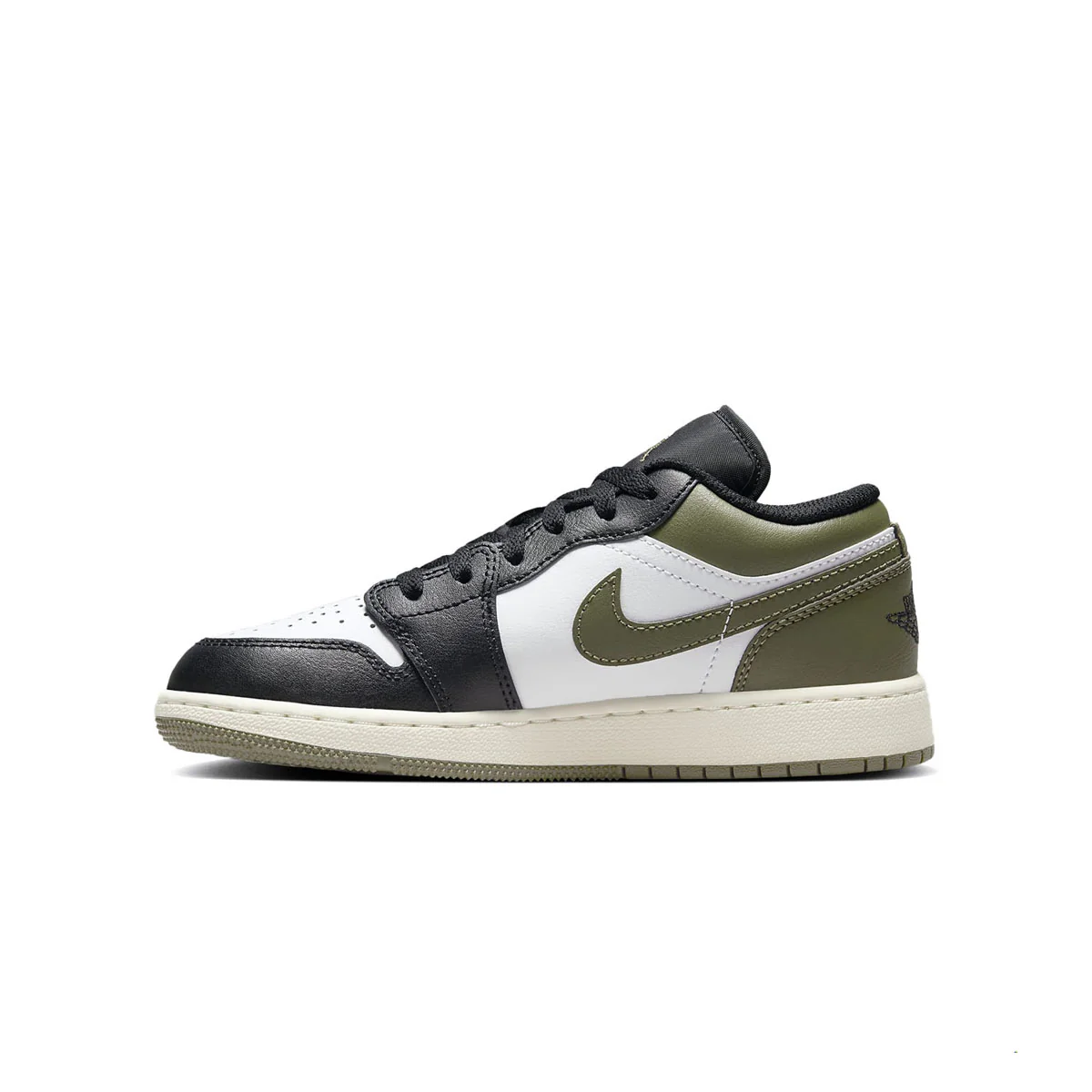Kids Air Jordan 1 Low 'Black Toe Medium Olive' - Image 3