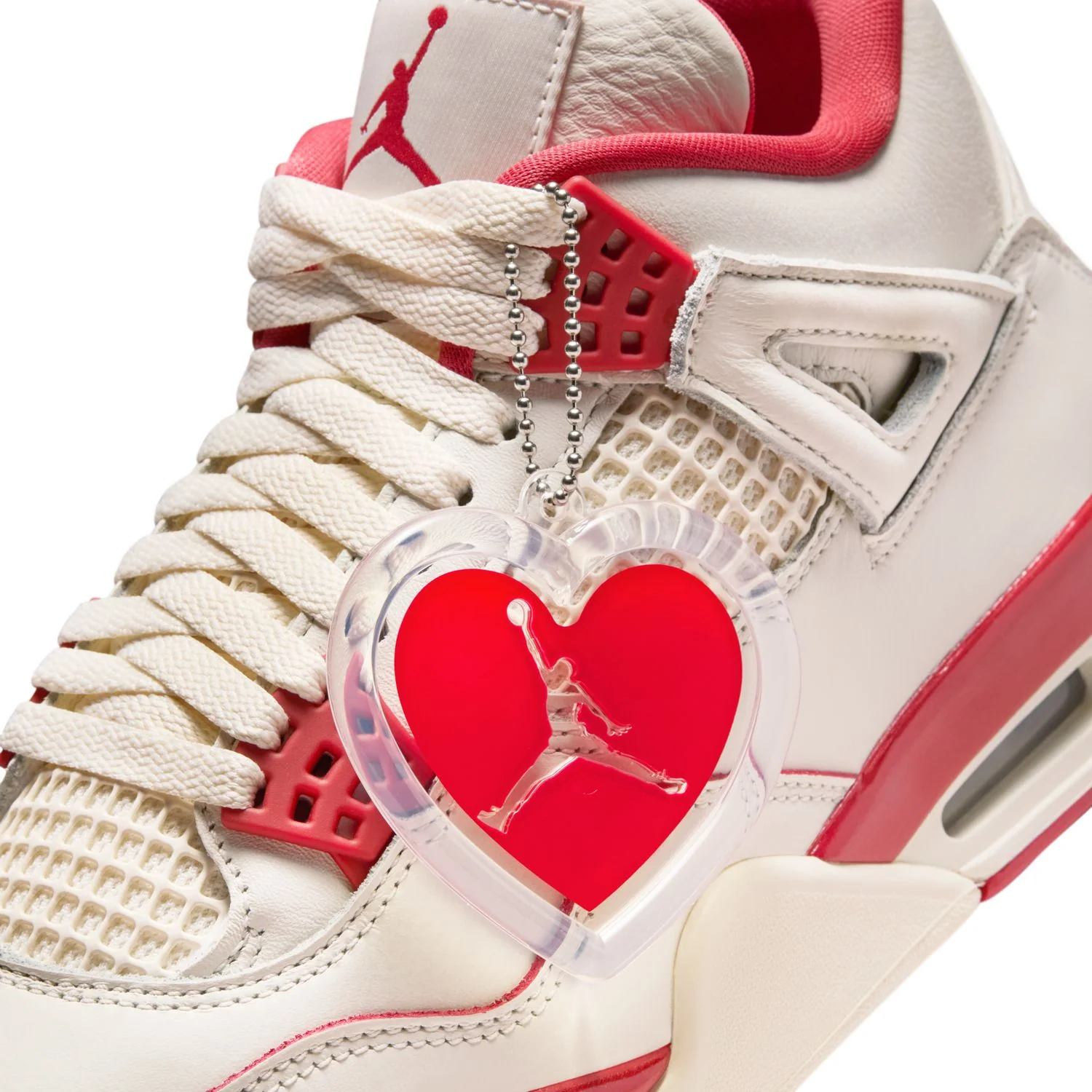 Wmns Air Jordan 4 Retro 'Pale Ivory and Tough Red' - Image 10