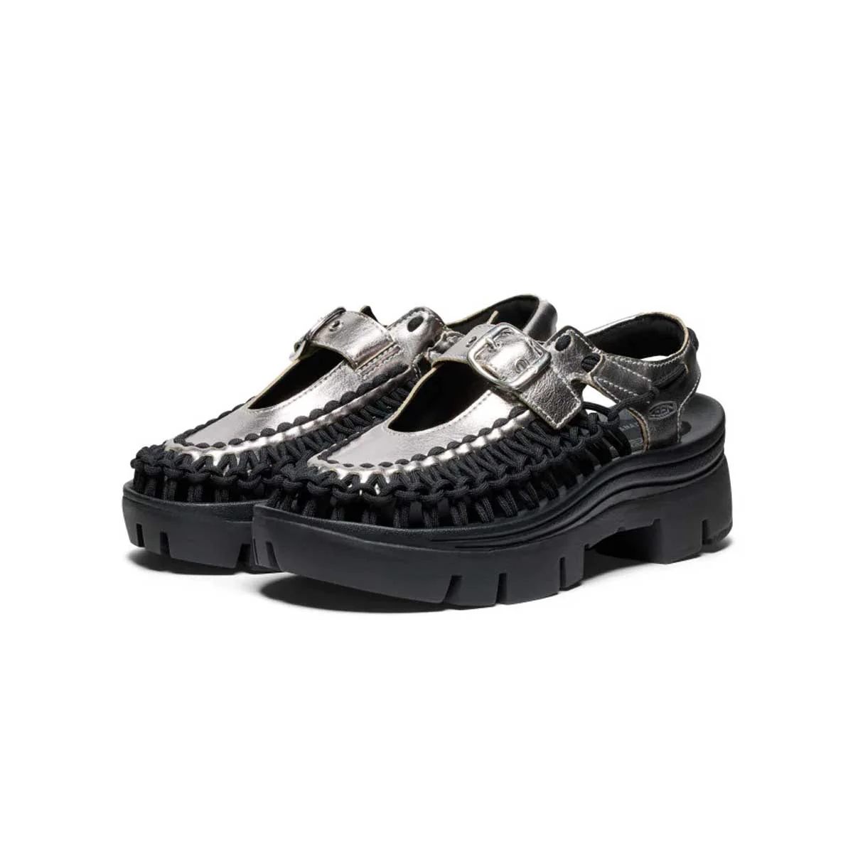 Wmns Platform Uneek Mary Jane 'Silver Black' - Image 2