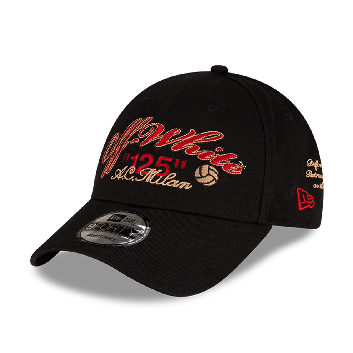 + Off-White + AC Milan 9FORTY Cap 'Black' - Image 4