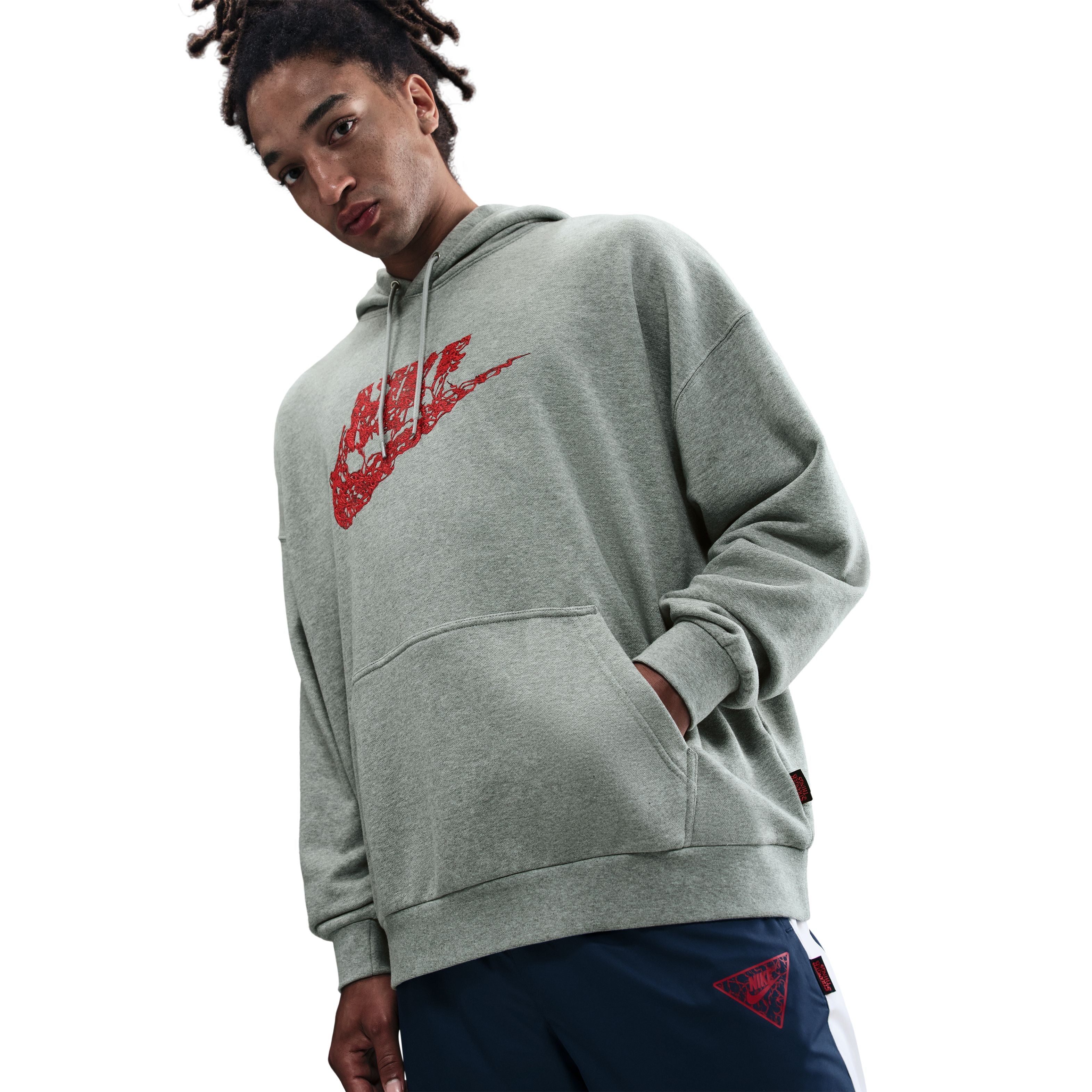 + Stranger Things Oversized Hoodie 'Dark Grey Heather' - Image 4