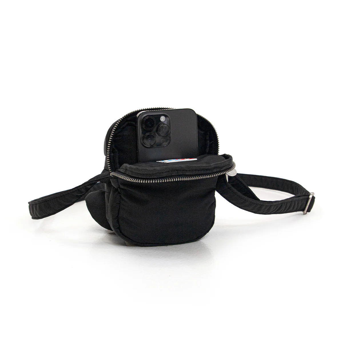 Nylon Plush Bag 'Black' - Image 8