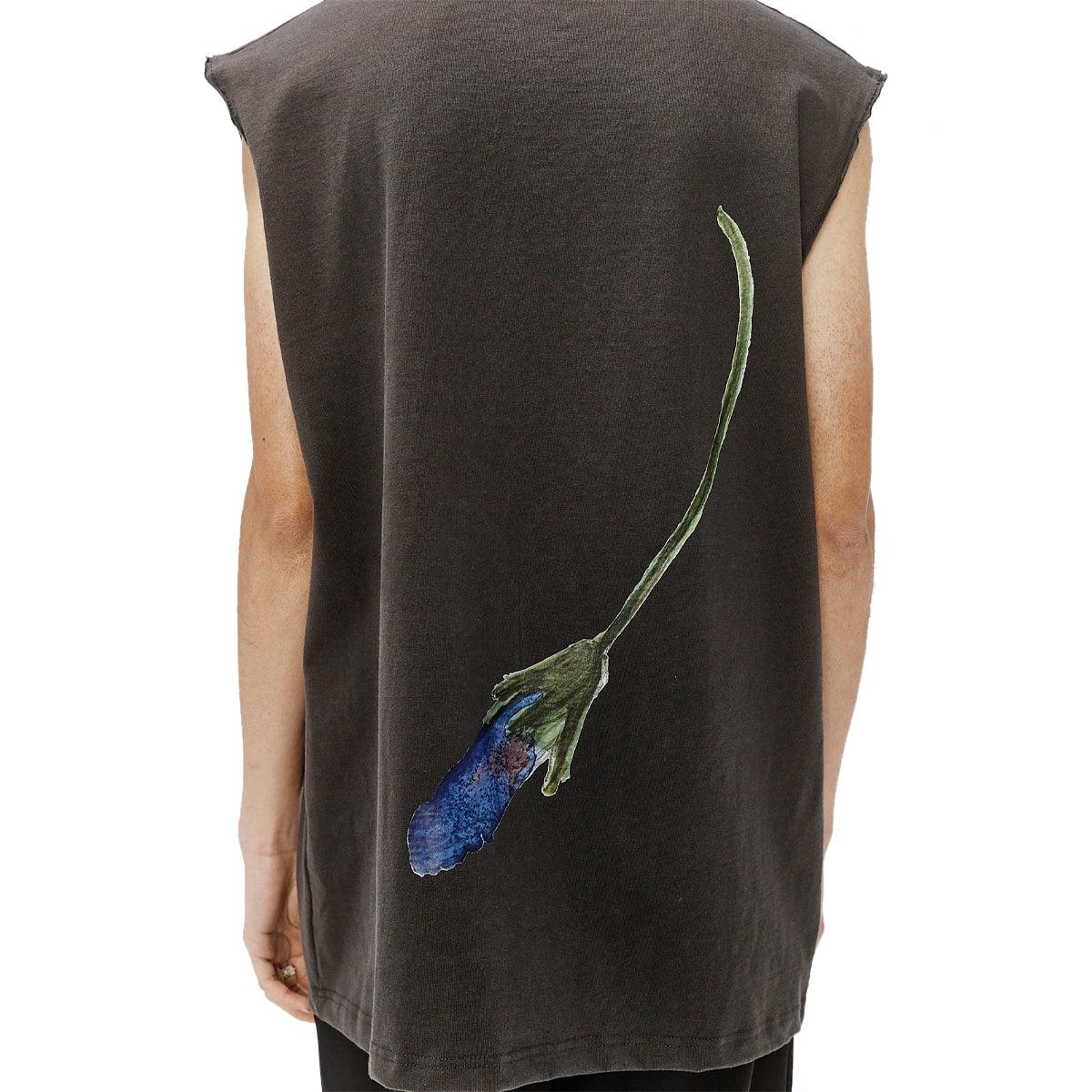 "Blue Stem" Sleeveless Tee 'Washed Black' - Image 4
