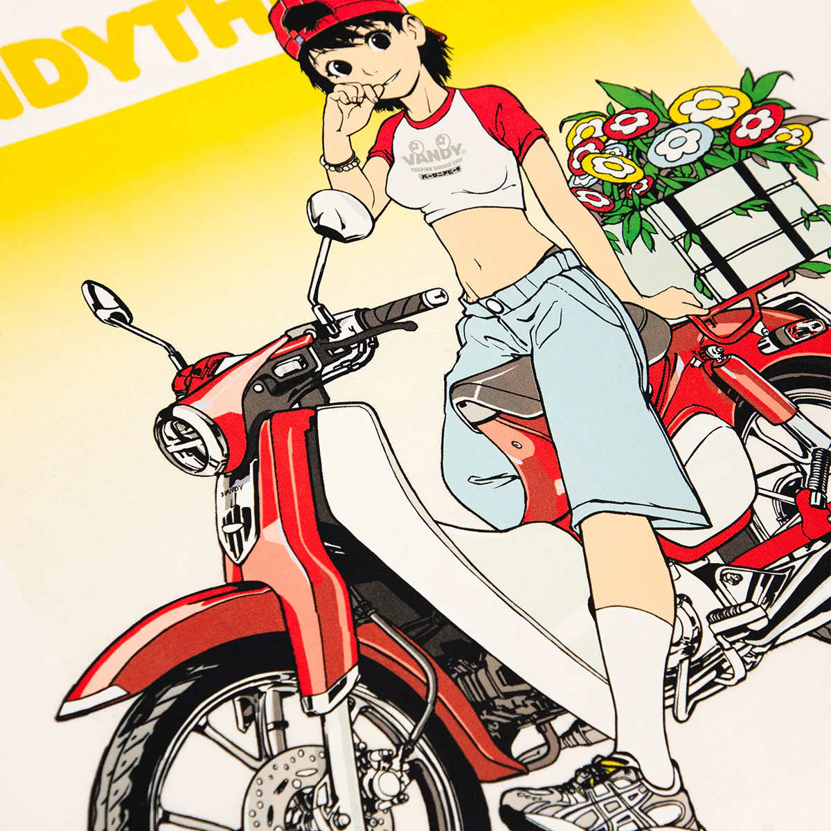 Bike Girl Tee 'White' - Image 4