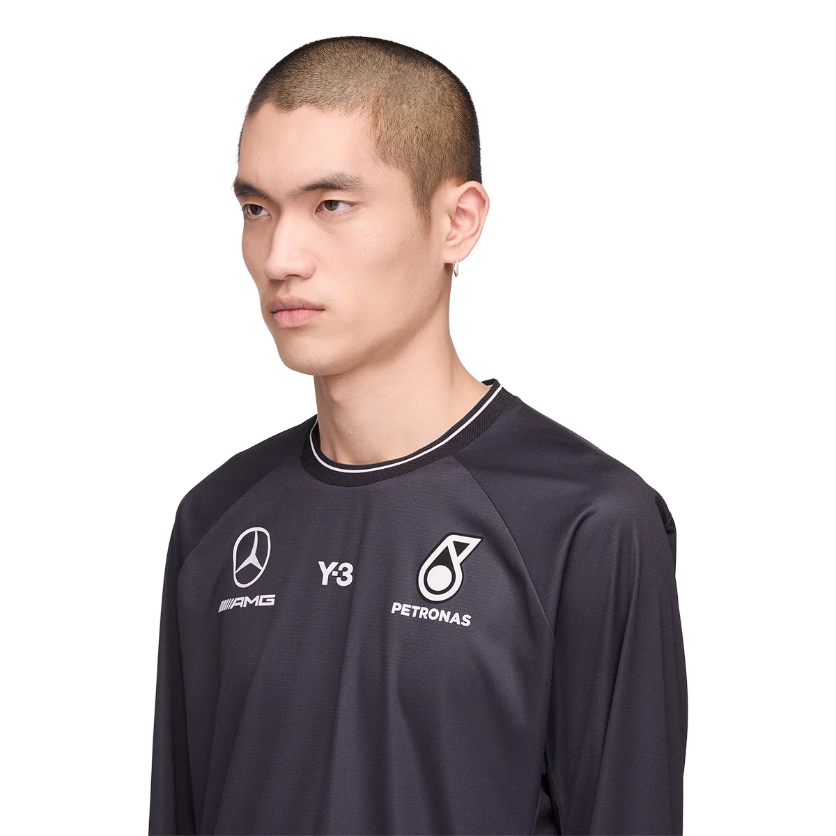 + Mercedes-AMG PETRONAS F1 Team Mechincs L/S Jersey 'Black' - Image 5