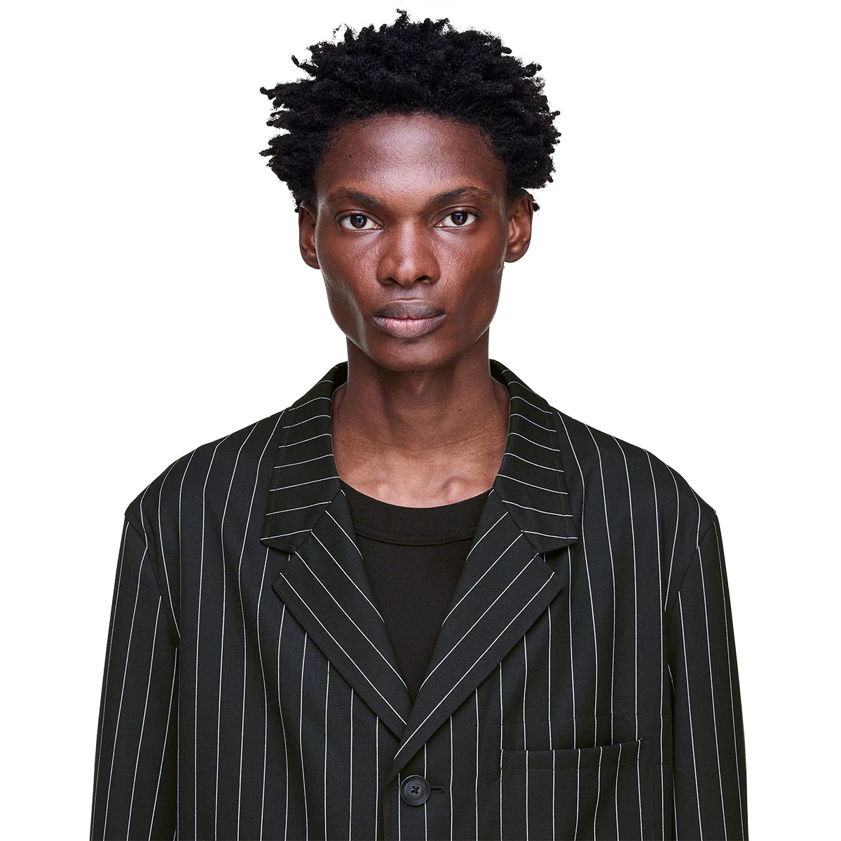 Pinstripe Chore Jacket 'Black' - Image 4