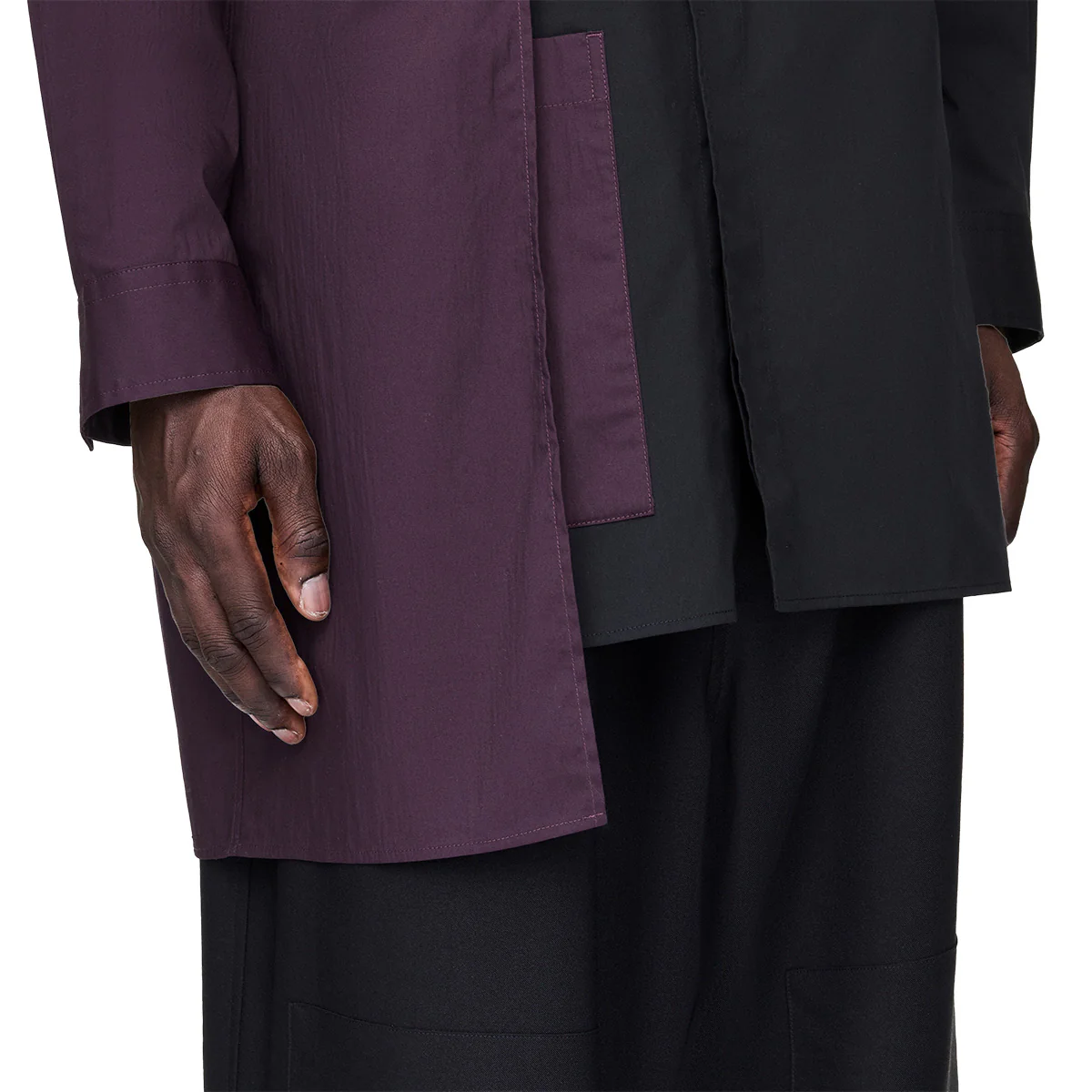 Sporty Cotton Shirt 'Burgundy Black' - Image 6